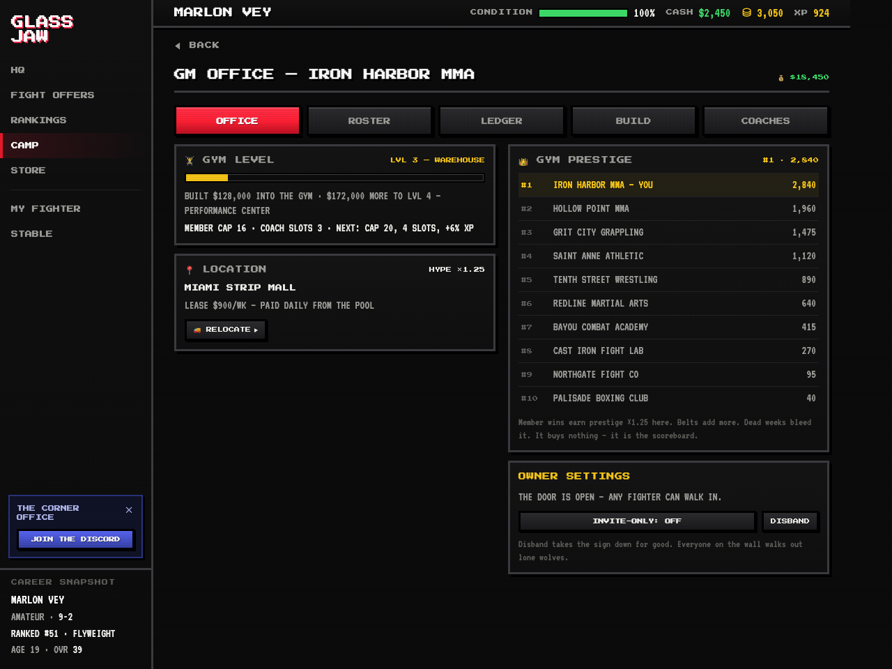 The GM office is open — screenshot 1