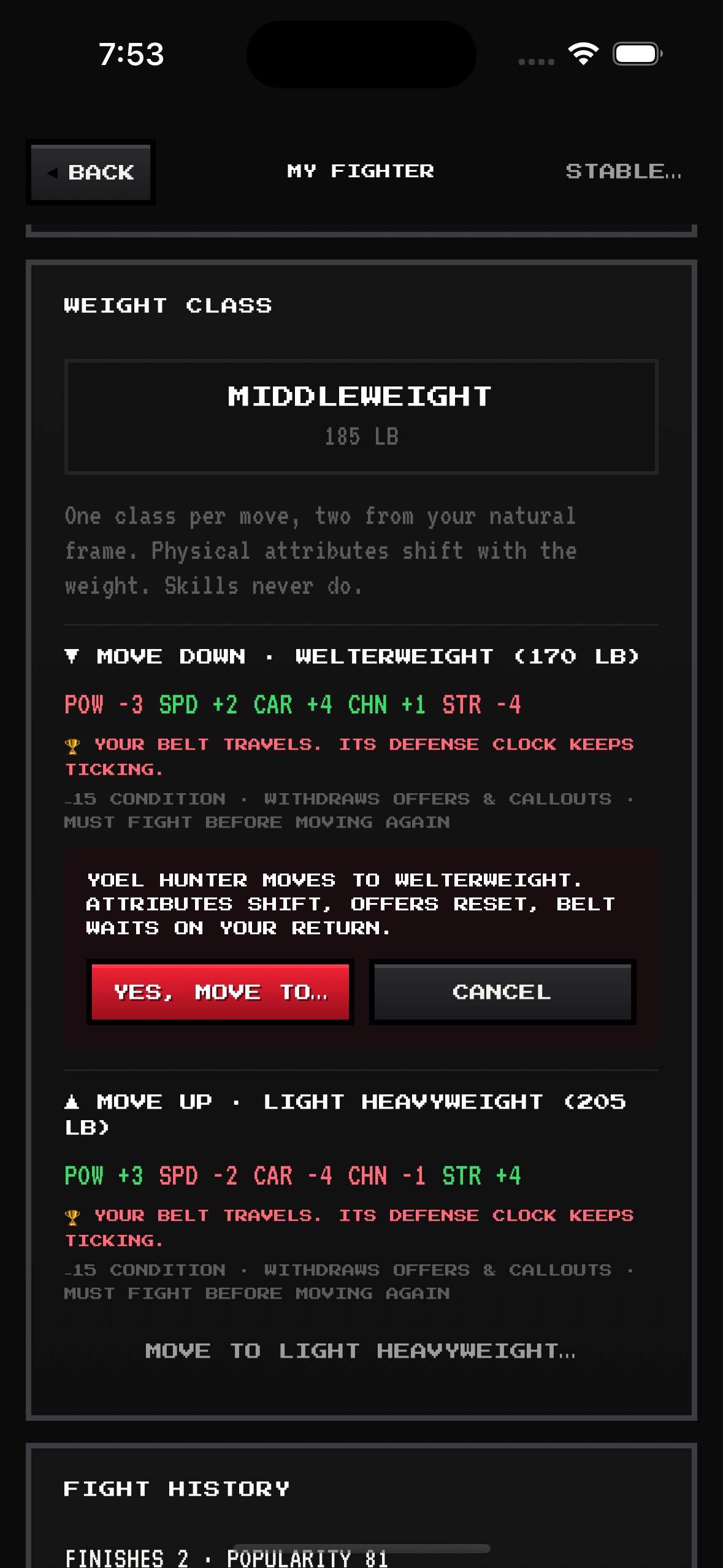 Weight-class moves come to the WFL — screenshot 3