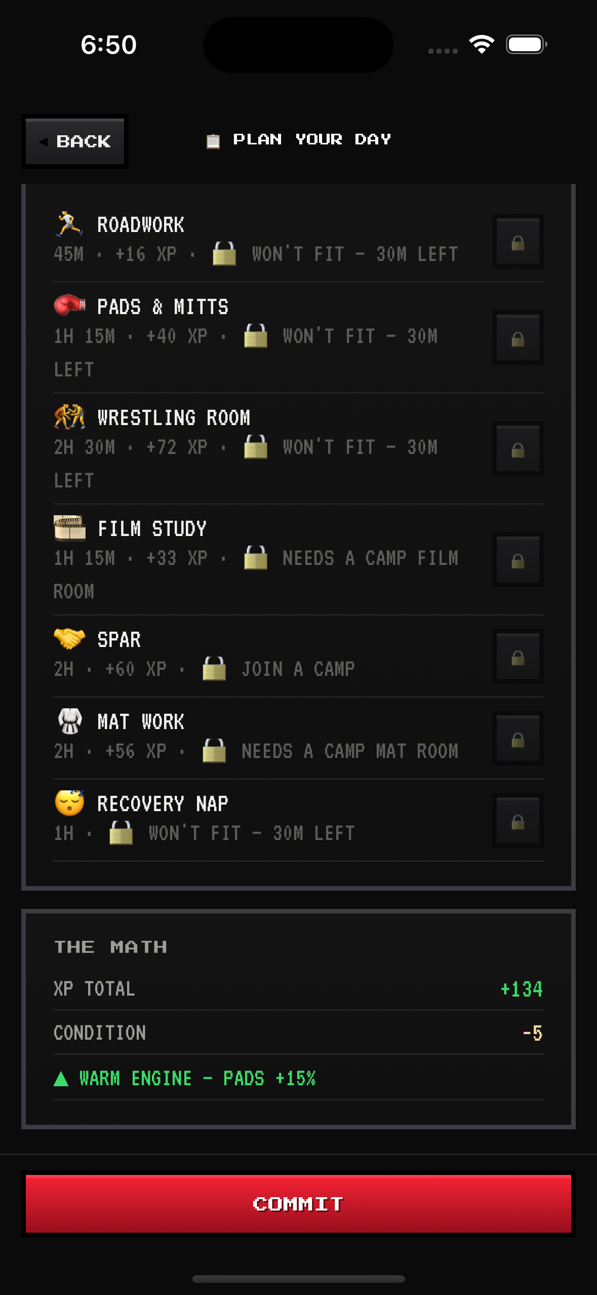 PLAN YOUR DAY: stack a training day and let it run — screenshot 2